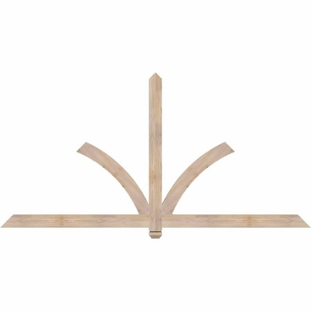 Ekena Millwork Redmond Smooth Timber Gable Bracket, Douglas Fir, 84"W x 42"H x 1 1/2"D x 3 1/2"F, 12/12 Pitch GBW084X42X0204RED00SDF